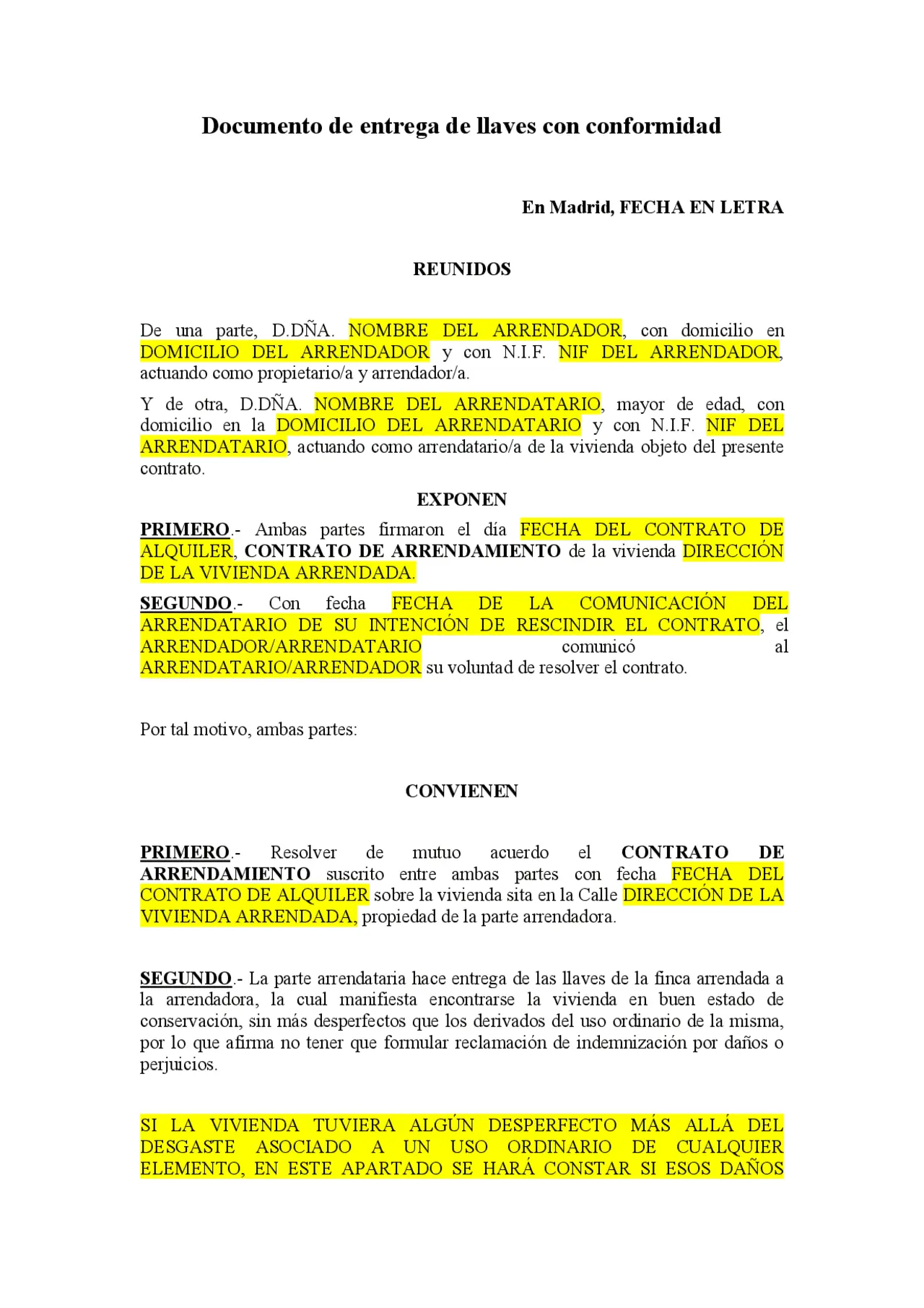 entrega de llaves sin conformidad - Cuáles son los derechos de los inquilinos