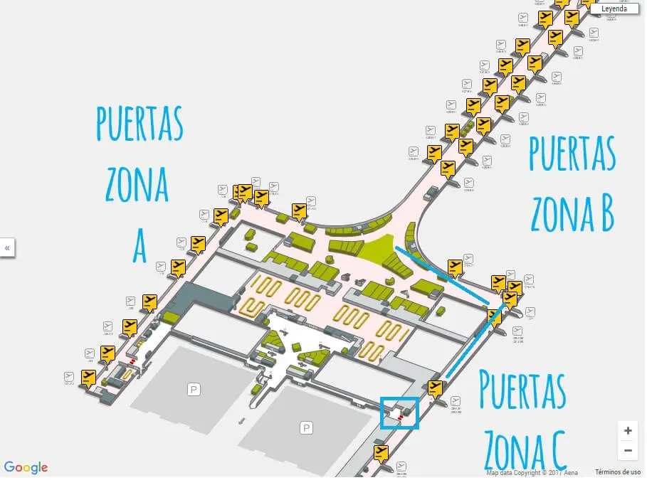 distancia control seguridad puerta embarque terminal t1 el prat - Dónde está Vueling en la T1