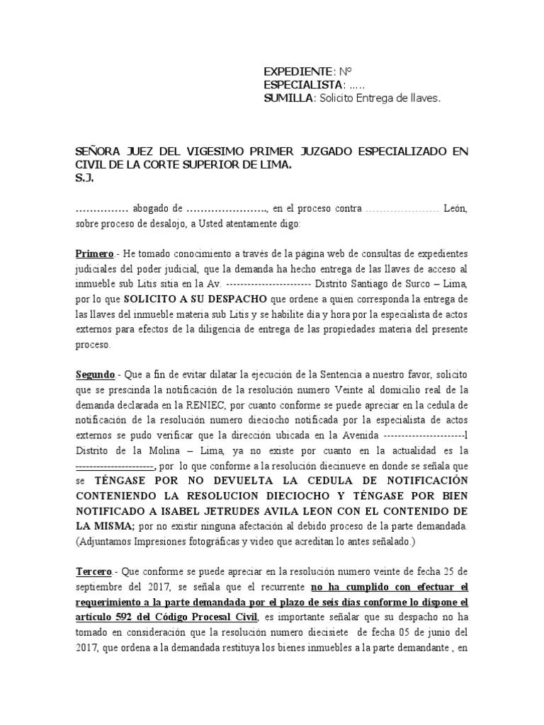 jurisprudencia sobre entrega de llaves - Qué es la entrega de llaves