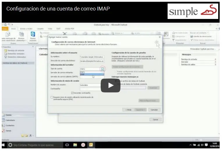 puerto imap sin seguridad - Que hay que poner en servidor IMAP