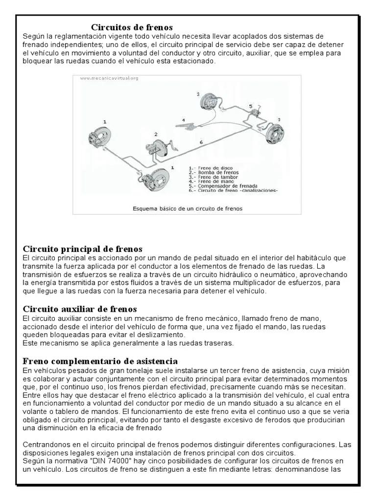 que misión realizan los bombines en circuitos de frenos - Qué misión tiene el sistema de frenos