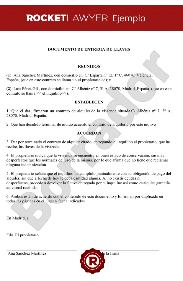 modelo entrega de llaves sin devolución de fianza - Qué pasa si tú casero no te devuelve la fianza